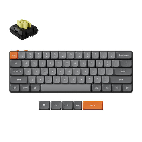 Teclado mecánico Keychron K9 Max-H4 RGB (negro, diseño de EE. UU. (QWERTY), milk pom banana, 60 %, LED RGB, PBT de doble disparo, intercambio en caliente, USB-C | 2,4 GHz | Bluetooth 5.1)