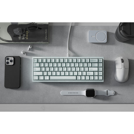 Teclado con interruptor magnético Keychron q16 he 8k (verde claro, diseño estadounidense (qwerty), lima ultrarrápido, 65%, rgb, intercambio en caliente, 8k)
