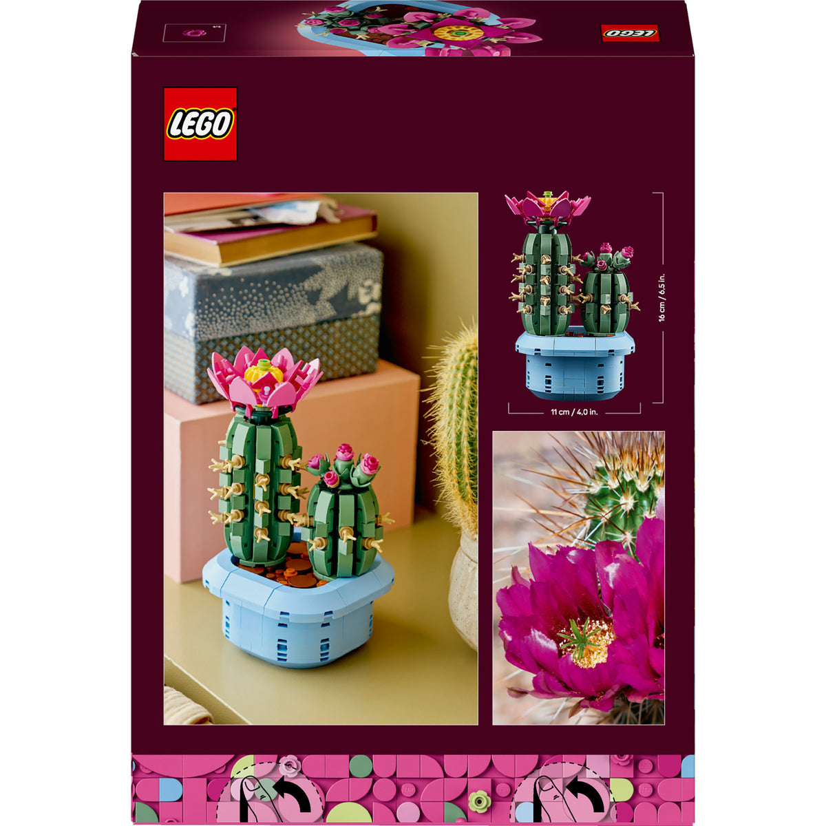 Lego botánicos cactus en flor - set de decoración de plantas - 11509