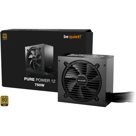 ¡Tranquilizarse! fuente de alimentación pure power 12 de 750 vatios (negro, 1x 12v-2x6, 3x pcie)