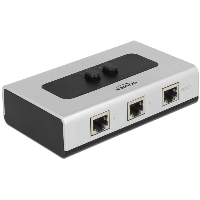 Delock switch rj45 10 100 1000 mbps 2 puertos (gris negro)