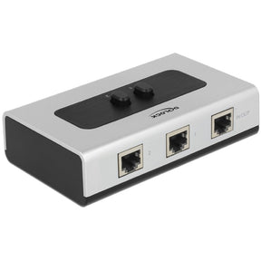Delock switch rj45 10 100 1000 mbps 2 puertos (gris negro)