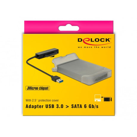 Delock Convertidor USB-A 3.2 > Conector SATA de 22 pines (negro, 0,15 metros)