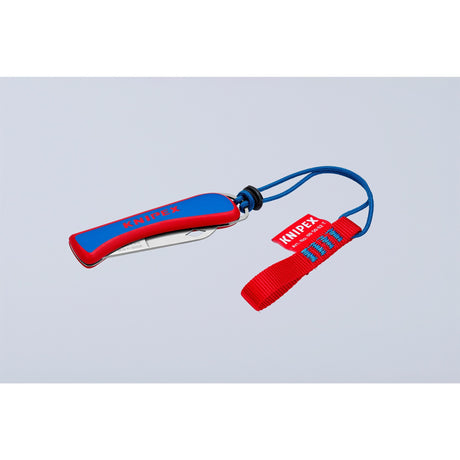 Navaja de bolsillo para electricista Knipex 16 20 50 sb (rojo azul, longitud 120 mm)