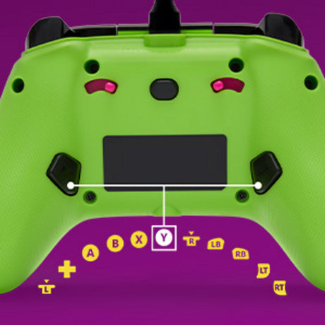 Mando powera Advantage con cable para xbox series x|s - fortnite: resplandor (verde neón, xbox series x|s, xbox one, PC)