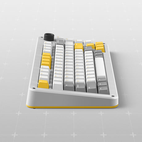 Teclado mecánico inalámbrico Ty iqunix zx75 gravi wave (gris, diseño estadounidense (qwer), rojo gateron, 75%, leds rgb, intercambiables en caliente, pbt de doble disparo, 2,4 ghz | bluetooth 5.1 | usb-c)