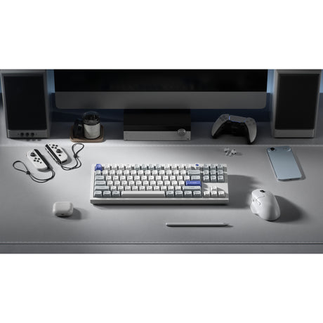 Teclado con interruptor magnético Keychron q3 he 8k (blanco, diseño estadounidense (qwerty), lima ultrarrápido, 80% (tkl), rgb, intercambio en caliente, 8k)