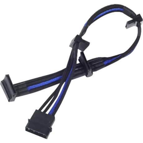 Adaptador Silverstone Molex de 4 pines > 4x sata de 15 pines (negro azul, pp07-btsba)