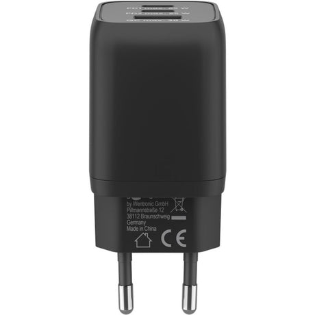 Cargador rápido Goobay USB-C nano (65 W) y cable textil USB-C (negro, 1 metro)