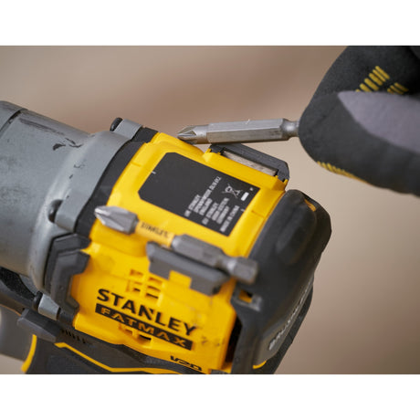 Atornillador de impacto sin escobillas Stanley v20 18v (amarillo negro, estuche, 2 baterías y cargador incluidos)