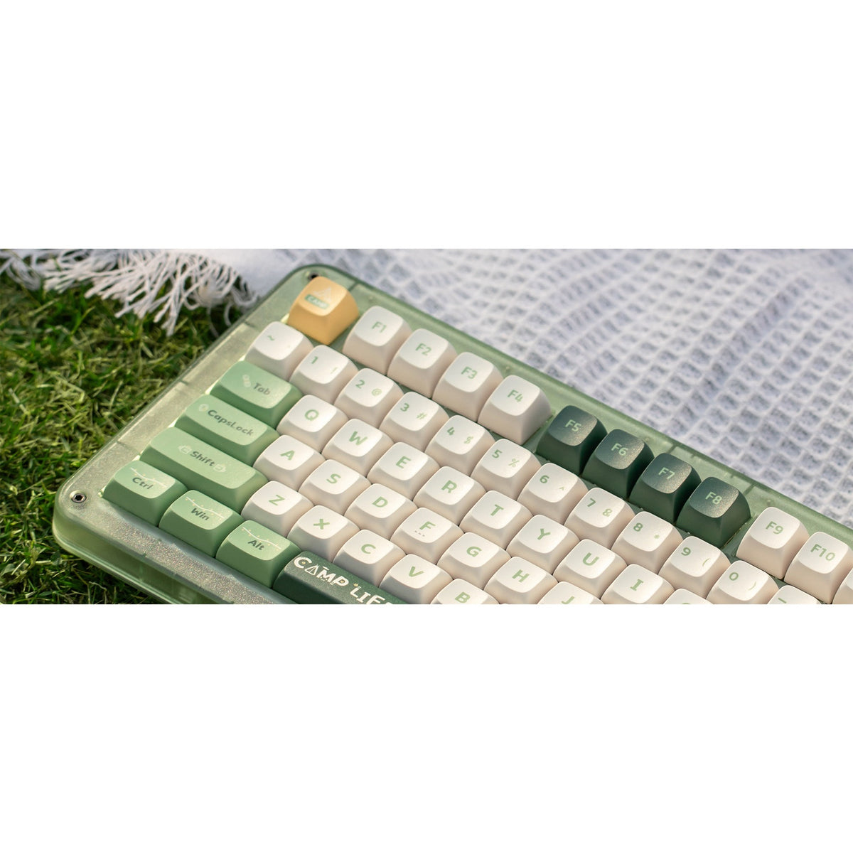 Teclado mecánico inalámbrico para acampar Iqunix zx75 (verde, diseño estadounidense (qwerty), marrón cereza mx, 75%, leds rgb, intercambiable en caliente, pbt de doble disparo, 2,4 ghz | bluetooth 5.1 | usb-c)
