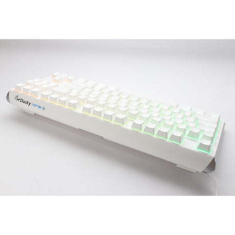 Teclado mecánico Ducky one 3 classic pure white tkl rgb (blanco, diseño estadounidense (qwerty), cherry mx speed silver, 80% (tkl), leds rgb, pbt de doble disparo, intercambiable en caliente, mecánica quack)