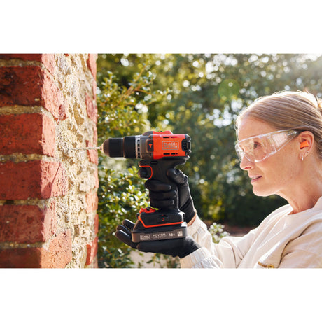Paquete de destornillador black+decker de 18v + multiherramienta oscilante de 18v (negro naranja)