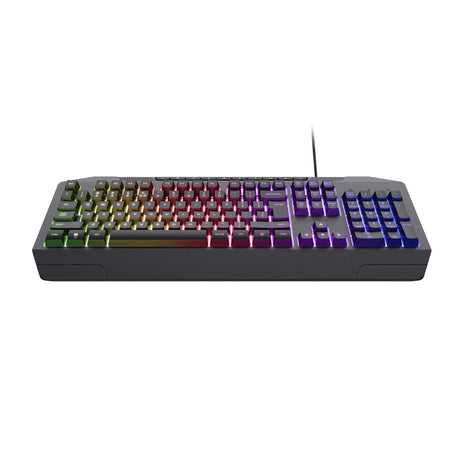 Trust GXT 836 EVOCX RGB teclado para juegos (negro, disposición US (QWERTY), membrana, 100%, RGB)