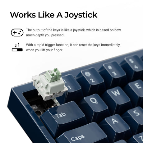 Teclado con interruptor magnético Keychron q16 he 8k (azul, diseño estadounidense (qwerty), lima ultrarrápido, 65%, rgb, intercambio en caliente, 8k)