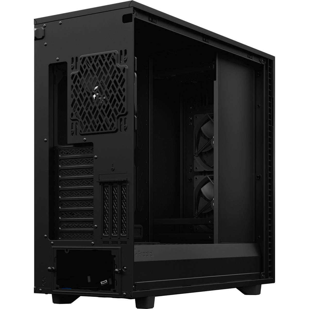 El diseño fractal define la carcasa de torre grande 7 xl (negro | 4x USB-A | 1x USB-C)