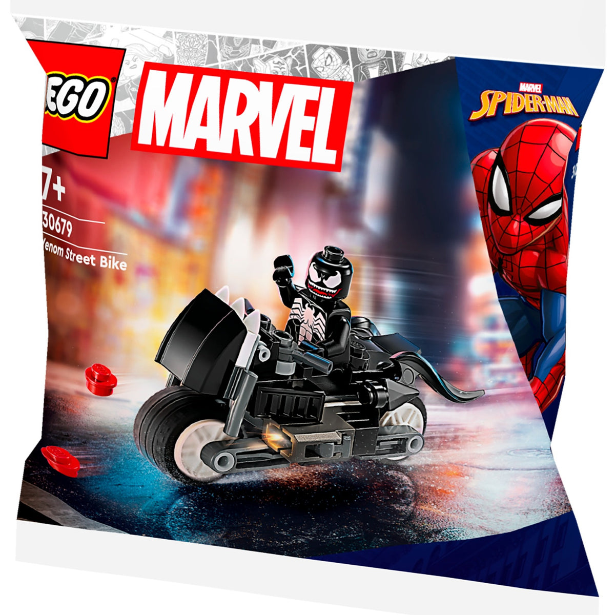 Lego marvel - juguete de construcción de bicicleta de calle venom (30679)