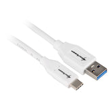Sharkoon USB-A 3.2 > Cable USB-C (blanco, 0,5 metros)