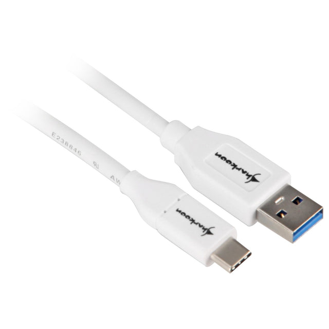 Sharkoon USB-A 3.2 > Cable USB-C (blanco, 0,5 metros)