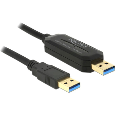 Delock enlace de datos + interruptor km USB 3.0 > Cable USB 3.0 (negro, 1,5 metros)