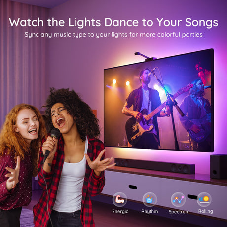 Iluminación ambiental con retroiluminación de TV Govee H6199 DreamView T1 (5 metros, RGBIC, WiFi, Bluetooth, para televisores de 75 a 85 pulgadas)