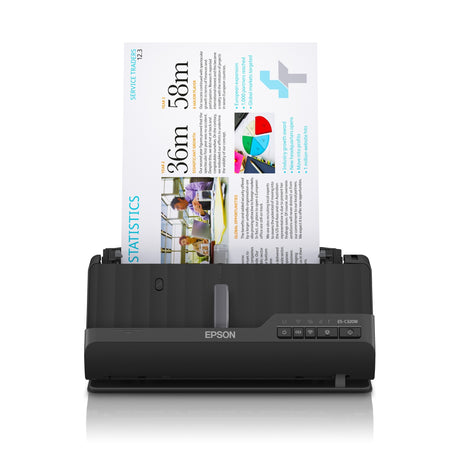 Escáner de documentos a4 compacto epson es-c320w con conectividad wi-fi y u-path (negro, a4, a5, a6, b5)