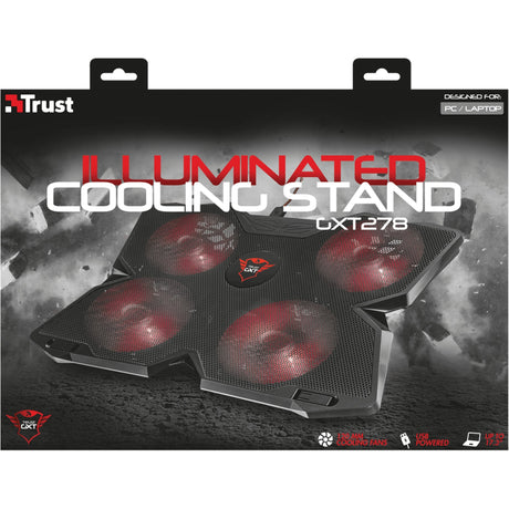 Trust GXT 278 Yozu Notebook Cooling Stand Enfriador para portátil (Negro, 20817, LED rojos)
