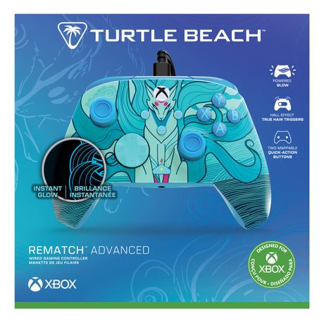 Mando con cable avanzado Turtle Beach Rematch (Blue Kitsune, Xbox Series X|S, Xbox One, PC)
