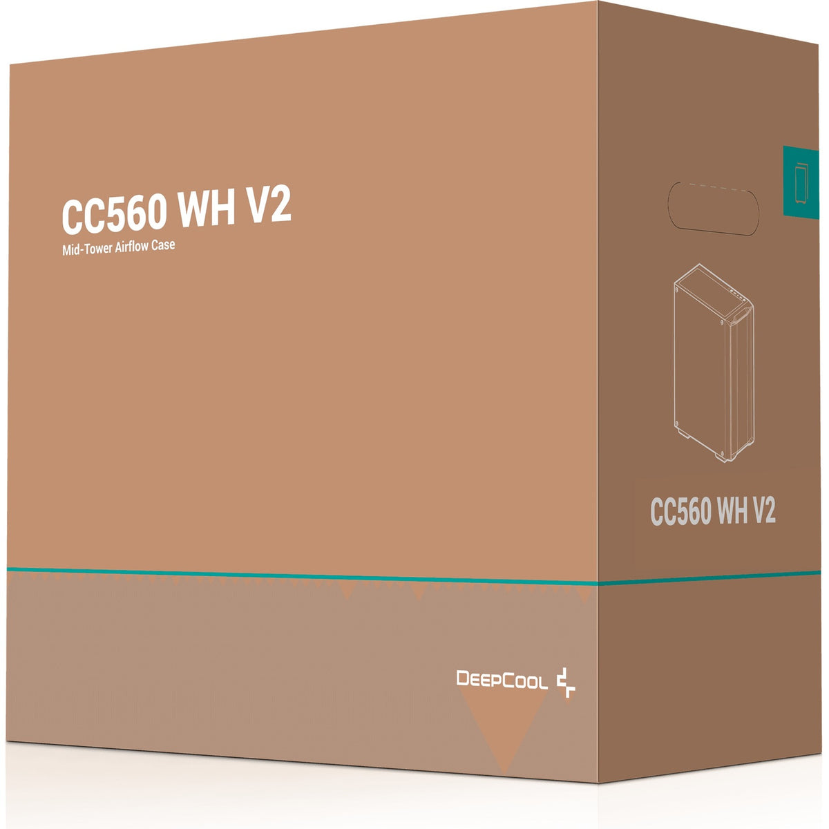 Carcasa torre midi Deepcool cc560 v2 (blanca | 2x USB-A | vidrio templado)