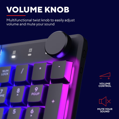 Trust GXT 866 Torix teclado mecánico para juegos (negro, distribución estadounidense (QWERTY), Huano Red, 100%, RGB)