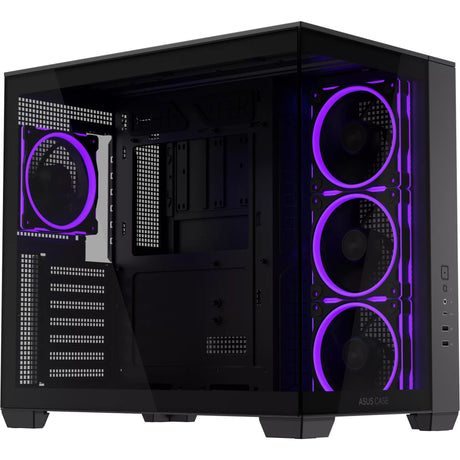 Carcasa de torre midi Asus a32 plus (negro | 2x USB-A | 1x USB-C | RGB | vidrio templado)