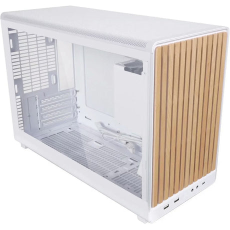 Carcasa midi tower Lian li a3-matx blanca (edición madera) (color madera blanca | 2x USB-A | 1x USB-C | vidrio templado)