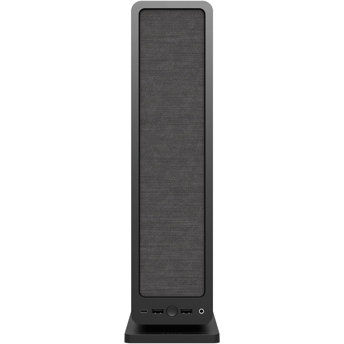 Carcasa minitorre negra con diseño fractal (negro | 2x USB-A | 1x USB-C)