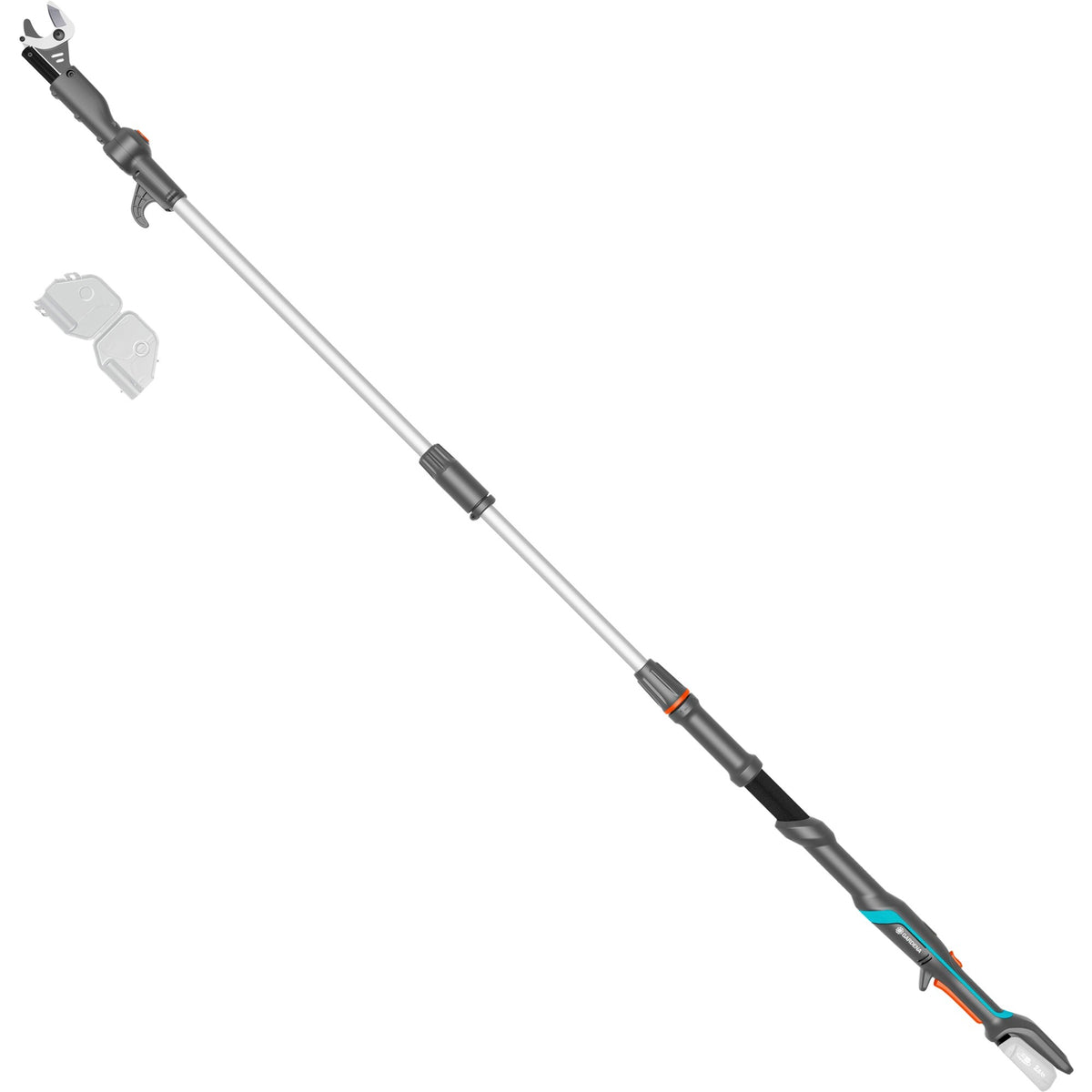 Tijeras de podar telescópicas inalámbricas gardena highcut 250 18v p4a solo tijeras para árboles (turquesa gris oscuro, batería y cargador no incluidos, potencia para toda la alianza)
