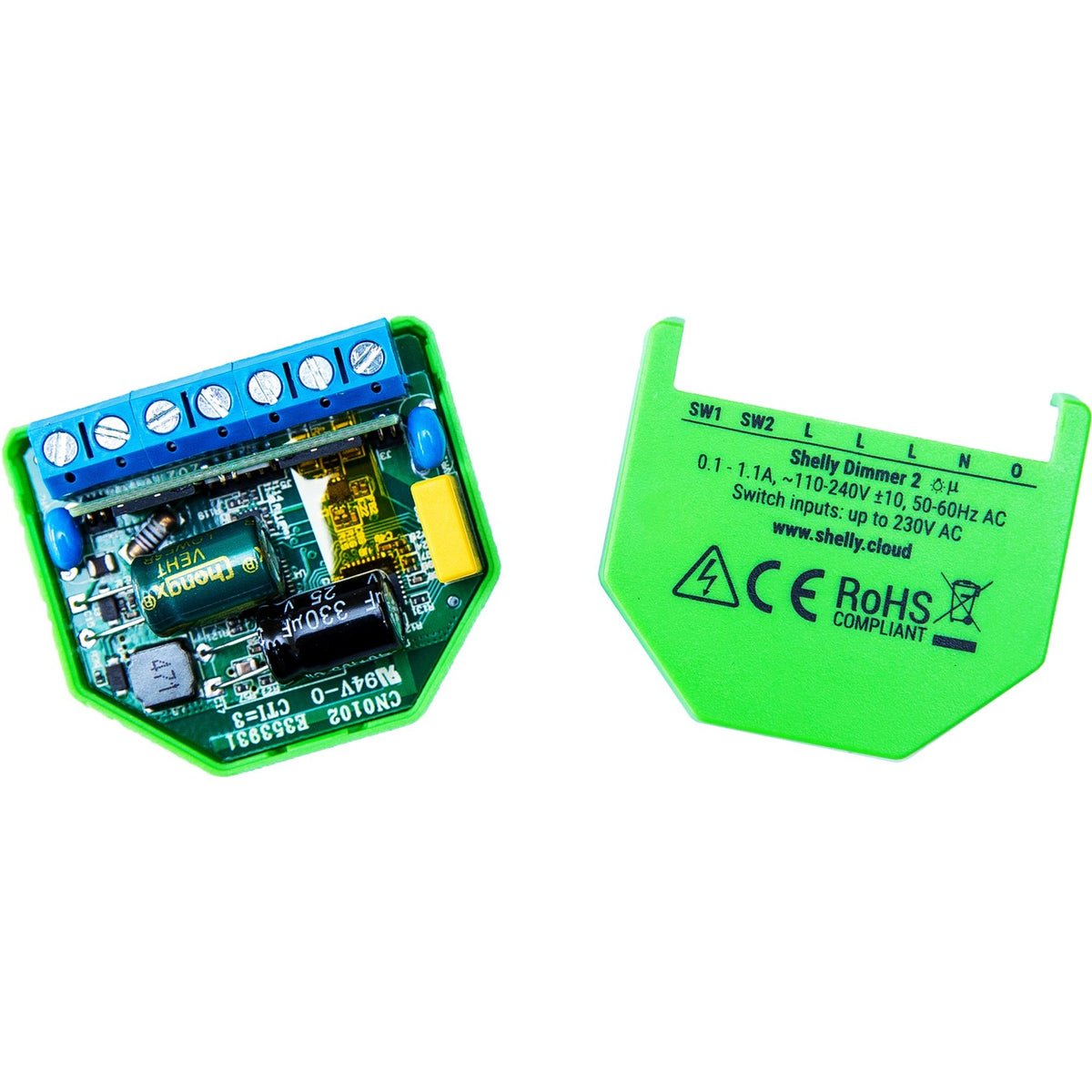Shelly dimmer 2 - atenuador - interior - 200w - verde
