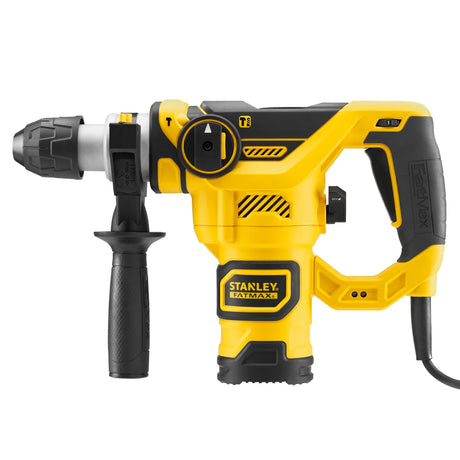 Taladro percutor neumático Stanley Fatmax 1250W con juego de cinceles de 3 piezas (amarillo negro, SDS+, con estuche)