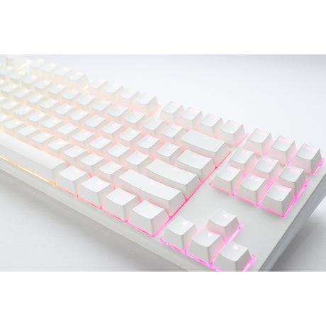 Teclado mecánico Ducky one 3 classic pure white tkl rgb (blanco, diseño estadounidense (qwerty), cherry mx speed silver, 80% (tkl), leds rgb, pbt de doble disparo, intercambiable en caliente, mecánica quack)