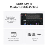 Teclado personalizado inalámbrico Keychron q5 he qmk (blanco, diseño estadounidense (qwerty), nebulosa magnética de doble riel gateron, 96%, leds rgb, pbt de doble disparo osa, intercambio en caliente, perilla, 2.4ghz | bluetooth 5.1 | usb-c)
