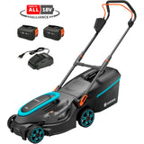 Gardena powermax 37 36v p4a listo para usar - cortacésped a batería - 37 cm - incl. 2 baterías