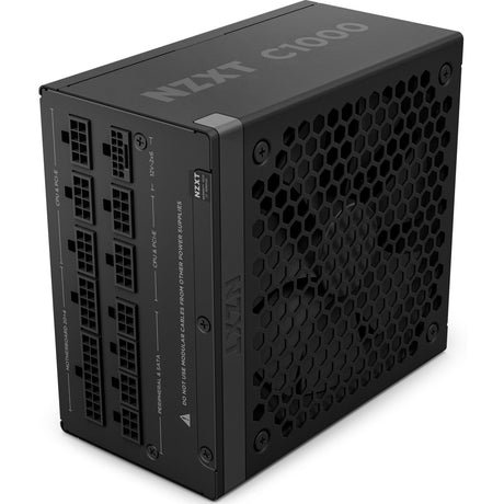 Fuente de alimentación modular nzxt c1000 gold atx 3.1 de 1000 vatios (negro, 1x 12v-2x6, 3x pcie)