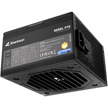 Fuente de alimentación Sharkoon rebel p15 de 650 vatios (negro, 1x 12v-2x6, 2x pcie)