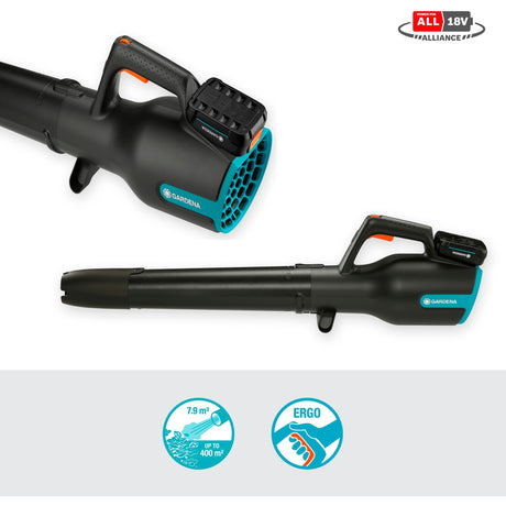 Set soplador de hojas a batería gardena powerjet 18v p4a (gris turquesa, 14890-20, batería incluida)