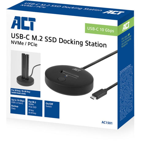 Act Connectivity Estación de acoplamiento SSD PCIe M.2 NVMe, USB-C 3.2 Gen2 (negro)