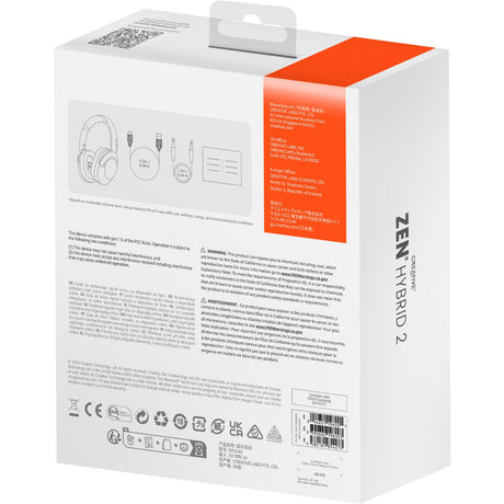 Auriculares supraaurales Creative Zen Hybrid 2 (negros, Bluetooth 5.2, USB-C, ANC híbrido)