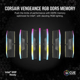 Corsair Vengeance RGB 32 GB DDR5-6000 (2x 16 GB) RAM (negro, cmh32gx5m2b6000c38, xmp 3,0)