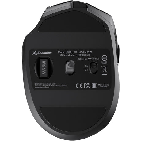 Ratón Sharkoon officepal m25w (negro, 400 - 4000 dpi, rgb, usb de 2,4 ghz)