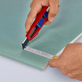 Knipex cutix cortador de cajas de cuchillos universal (rojo azul, incl. 2 hojas de cuchillo)