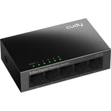Conmutador metálico de escritorio gigabit de 5 puertos Cudy (negro)
