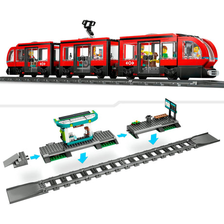 Lego city tranvía y estación de la ciudad - 60423
