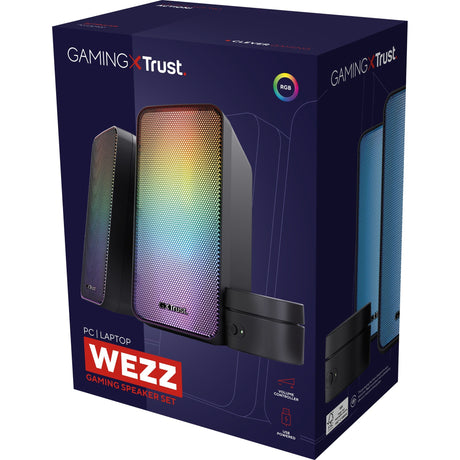 Trust GXT 611 Wezz Illuminated 2.0 RGB Speaker Set Altavoces para PC (negro, LED RGB)